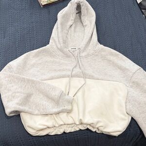 Garage Light Gray and Cream Hoodie